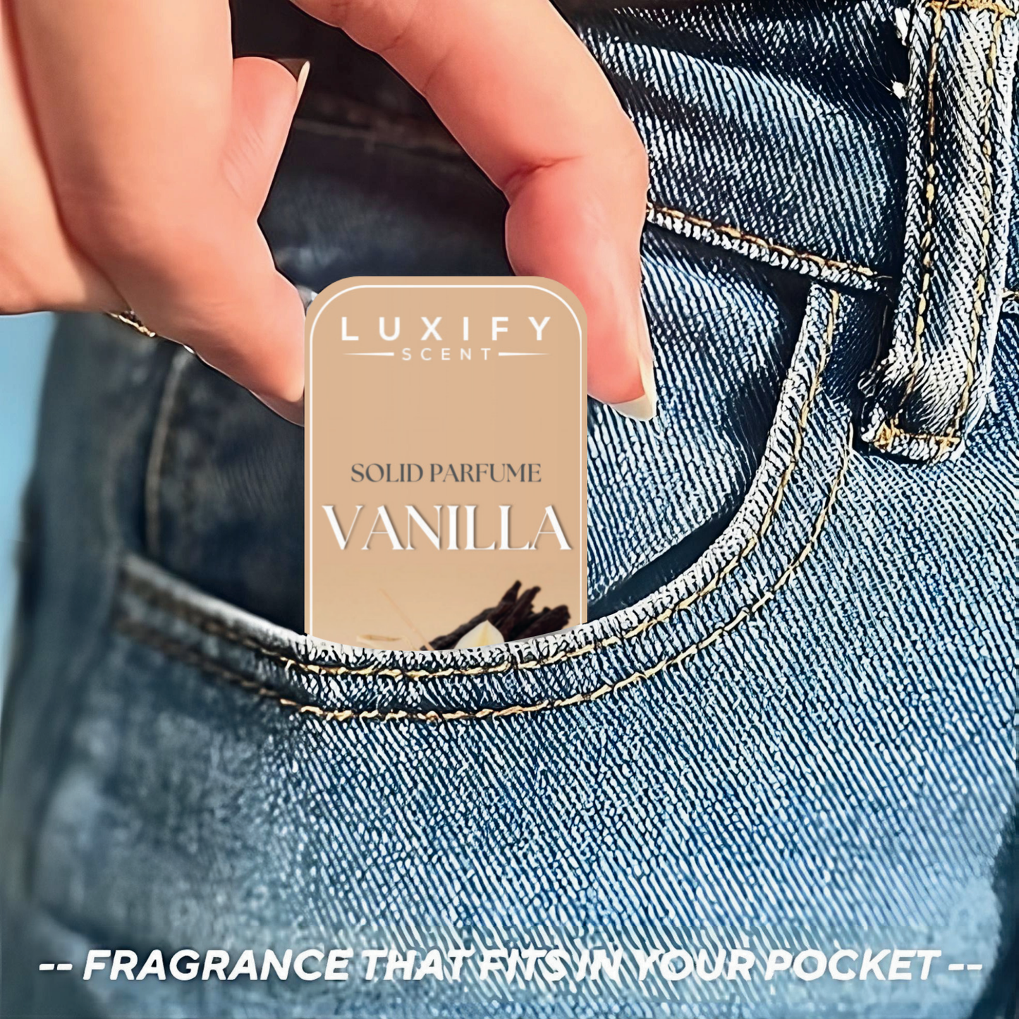 LUXIFY SCENT Vanilla Solid Perfume Natural Vegan | Date Ready Pocket Size Body Fragrance, Enhances Longevity for Women and Men for All Skin Types (10Gm)