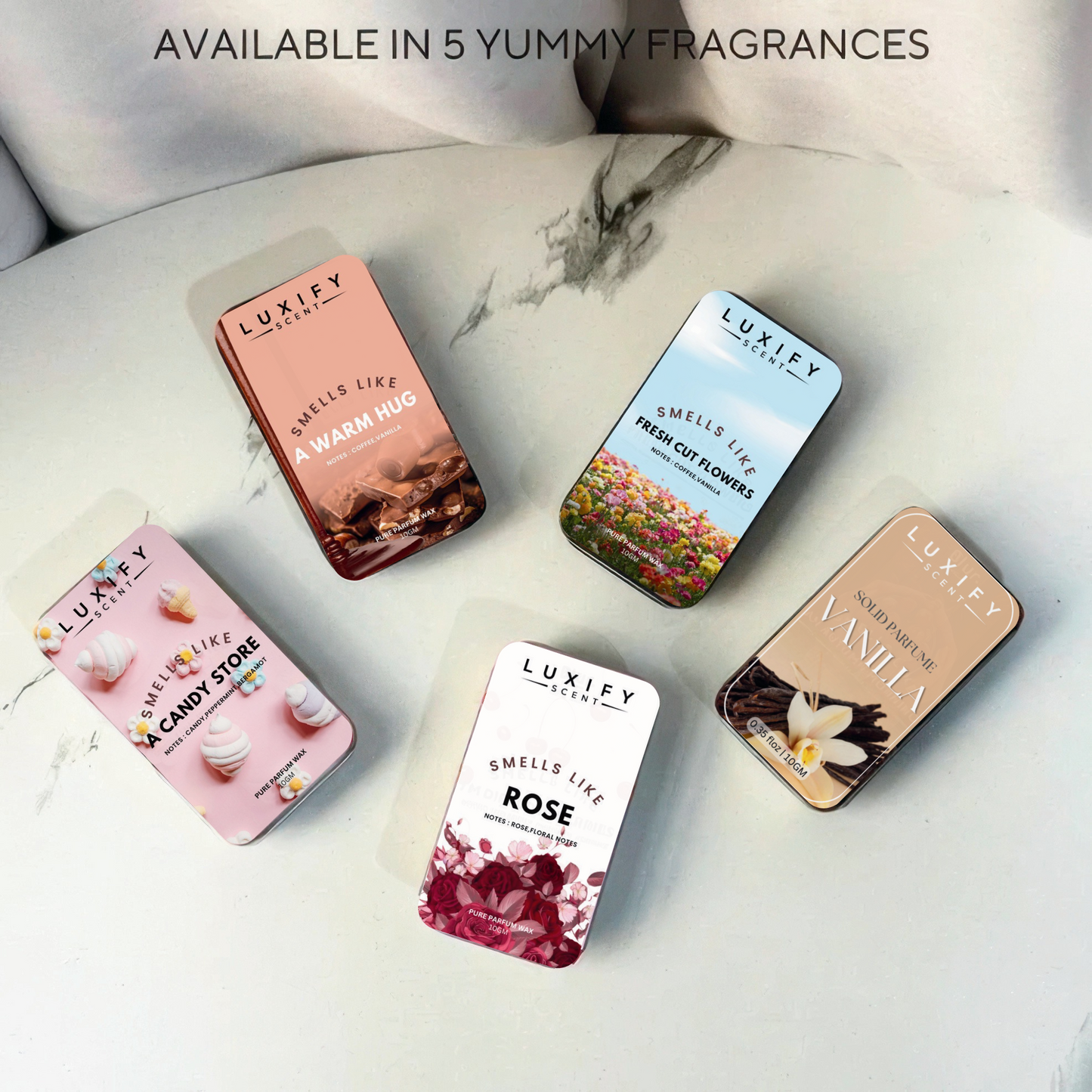 LUXIFY SCENT Vanilla Solid Perfume Natural Vegan | Date Ready Pocket Size Body Fragrance, Enhances Longevity for Women and Men for All Skin Types (10Gm)